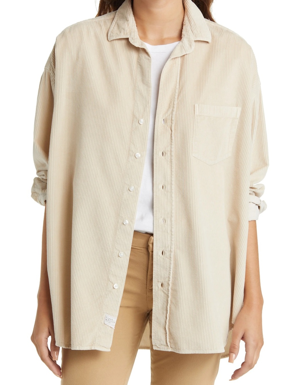 Frank & Eileen Shirley cream corduroy button down shirt